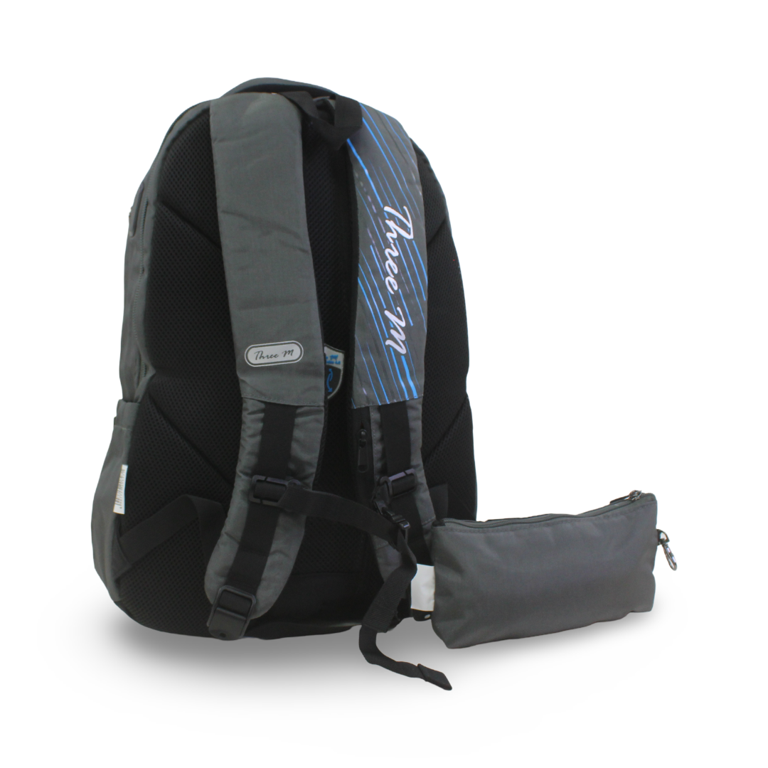 3M Backpack with Pencil Case – White & Grey