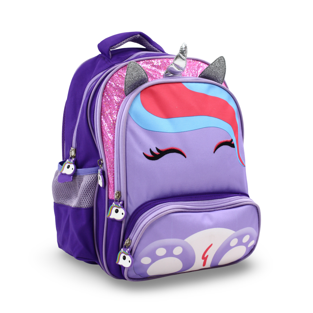 3M KG Backpack – Purple with Unicorn Print (15 Inches) - School