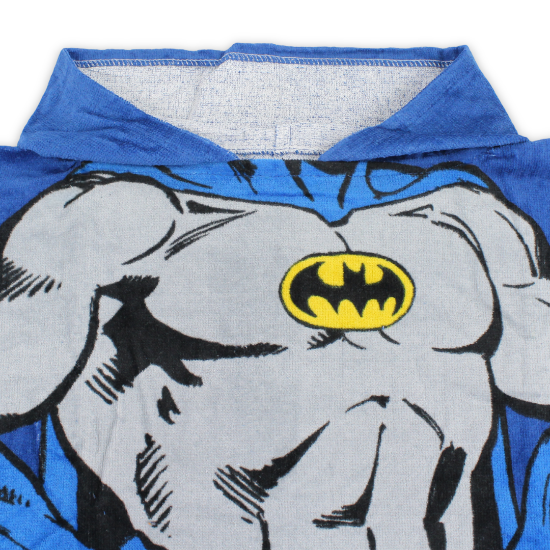 Boys Poncho – Blue with Batman Print