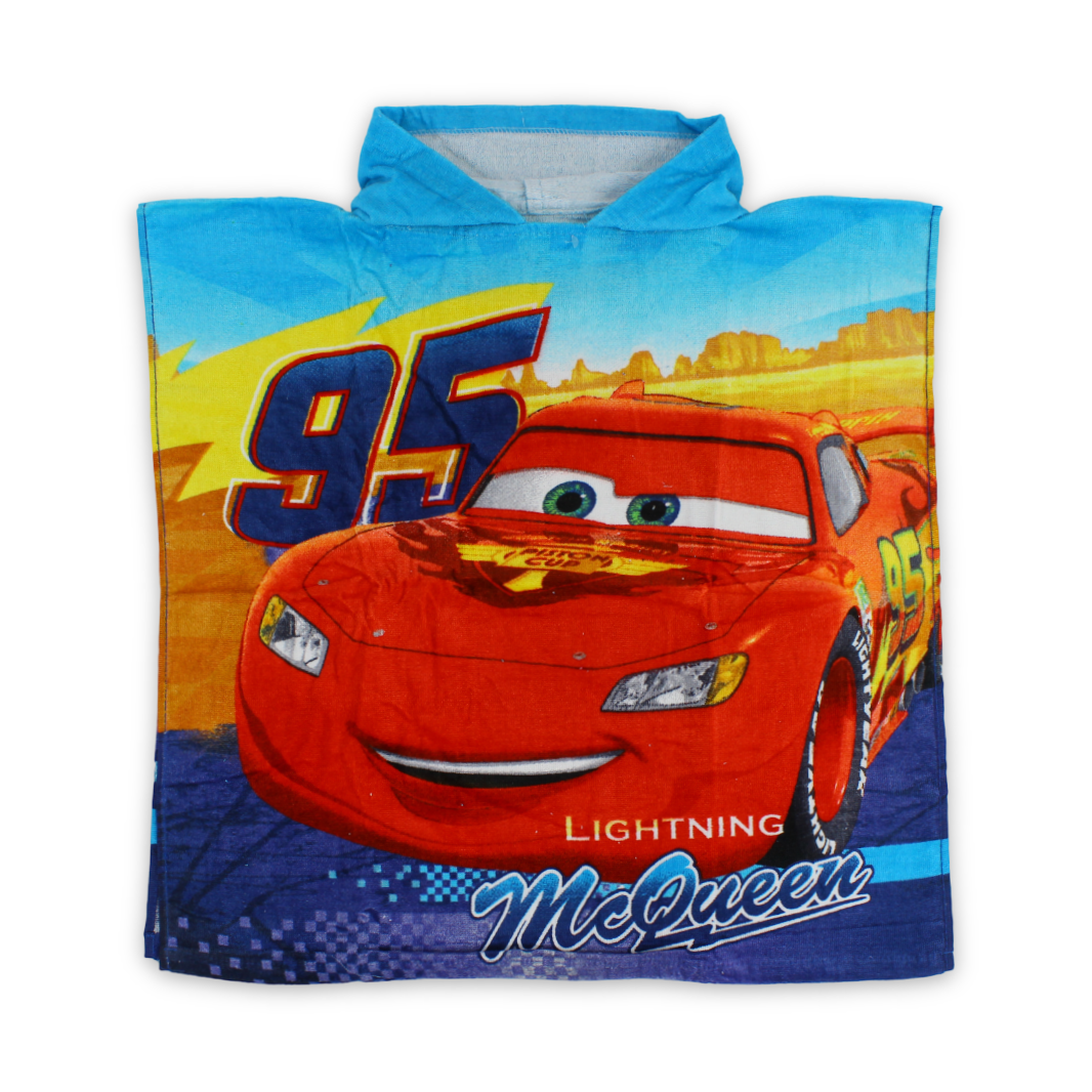 Boys Poncho – Multicolor with Car Print