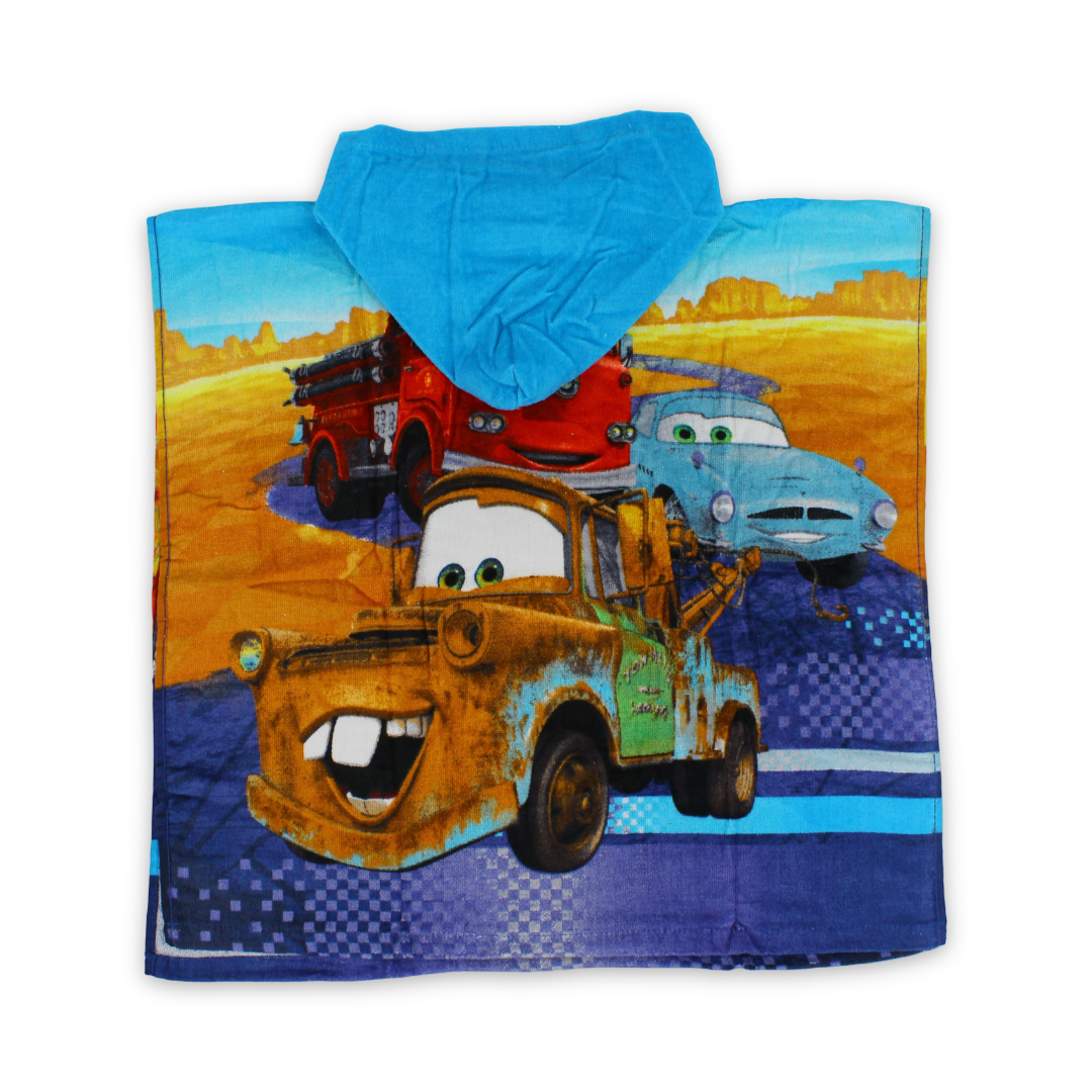 Boys Poncho – Multicolor with Car Print