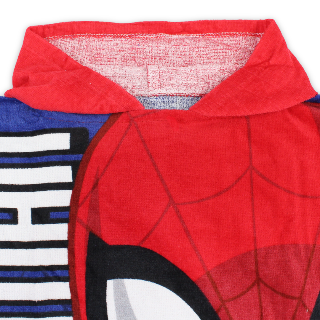 Boys Poncho – Red with Spider-Man Print