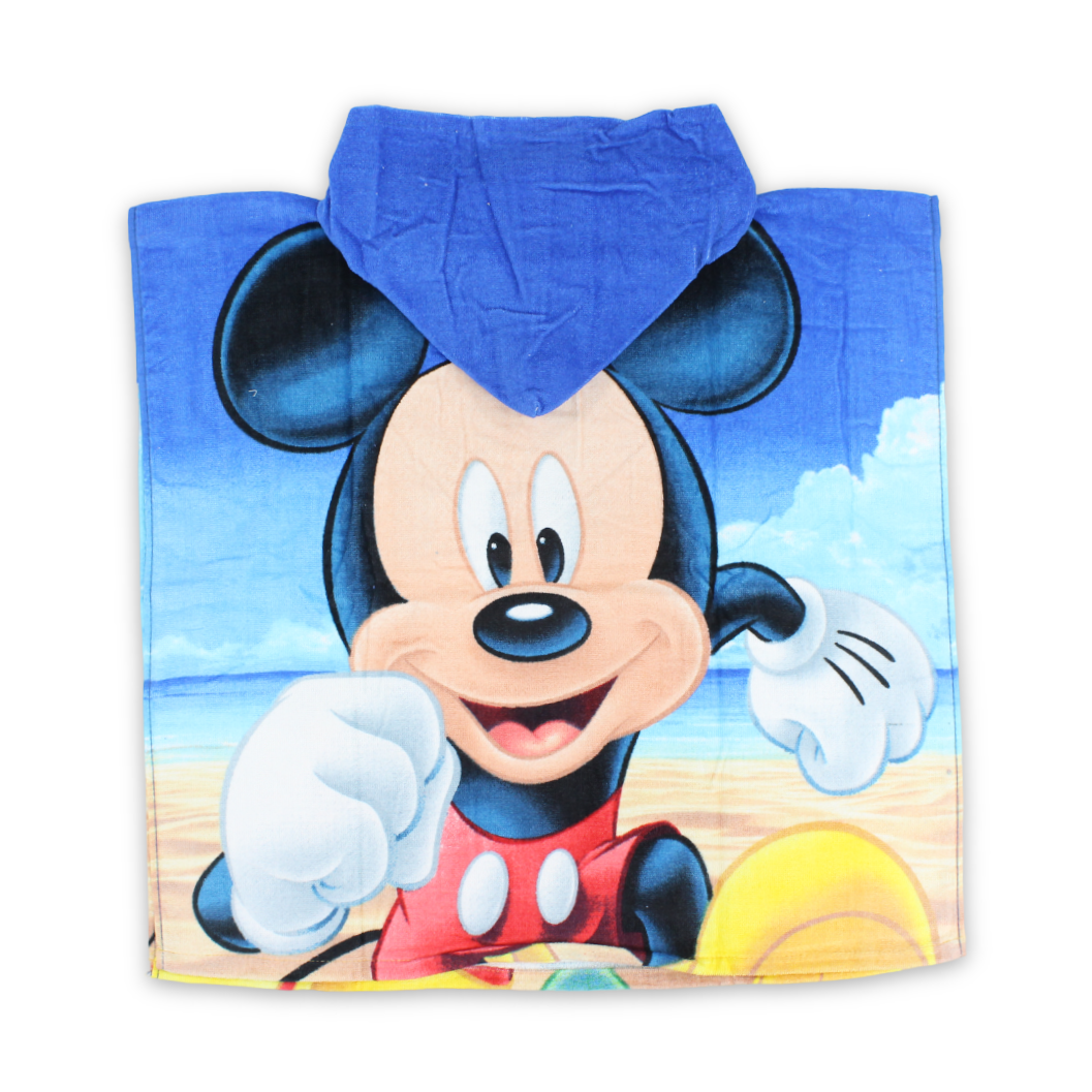 Boys Poncho – Multicolor with Mickey Mouse Print