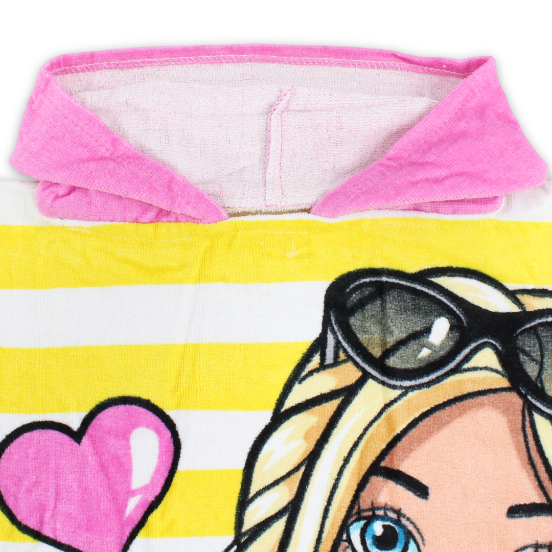 Girls Poncho – Multicolor with Barbie Print