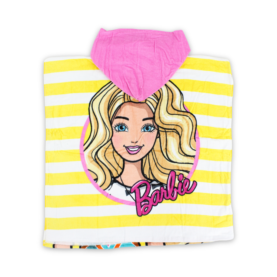 Girls Poncho – Multicolor with Barbie Print