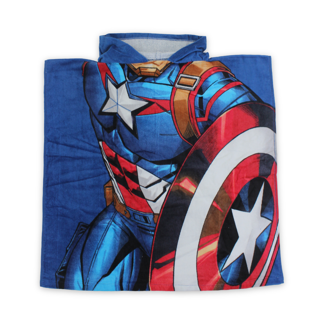 Boys Poncho – Multicolor with Captain America Print - Clothing - Konooz