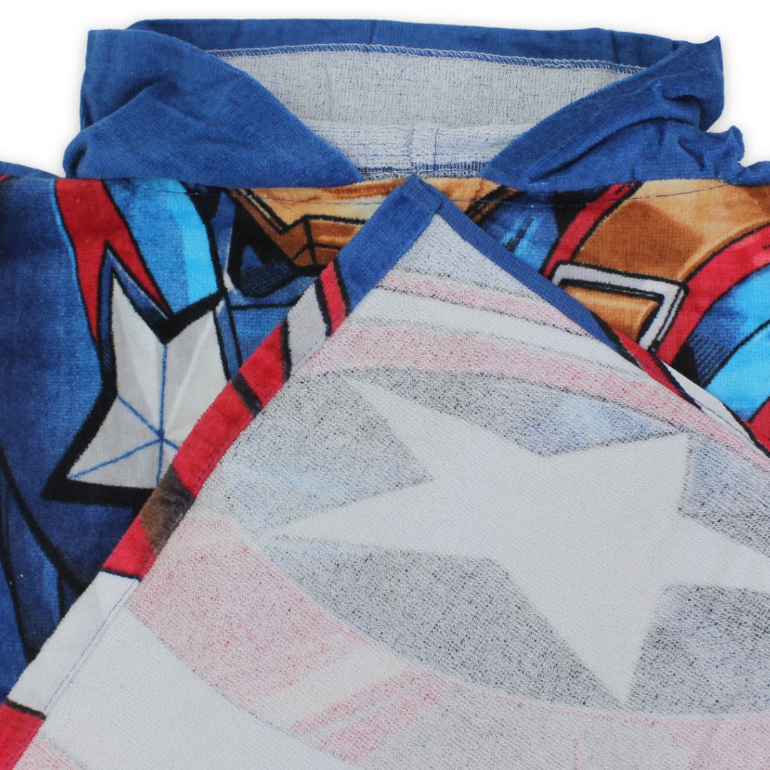 Boys Poncho – Multicolor with Captain America Print