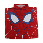 Boys Poncho – Red with Spider-Man Print