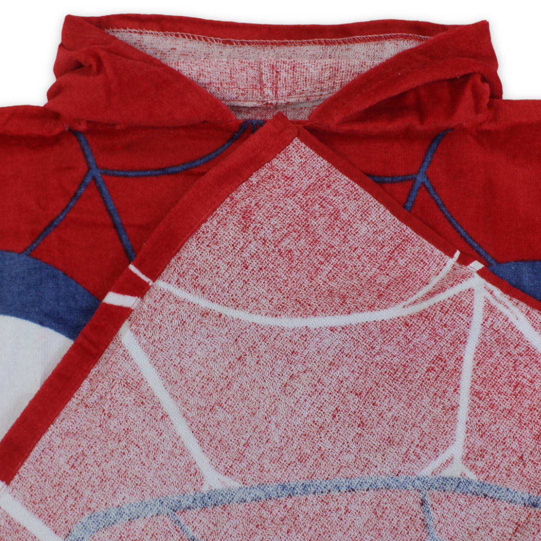 Boys Poncho – Red with Spider-Man Print