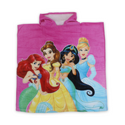 Girls Poncho – Pink with Princess Print