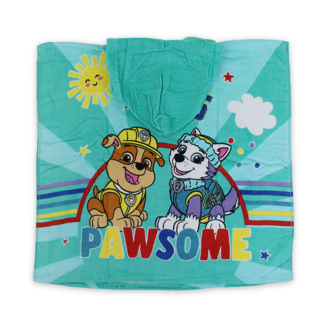 Unisex Poncho – Turquoise with "Smile" Print