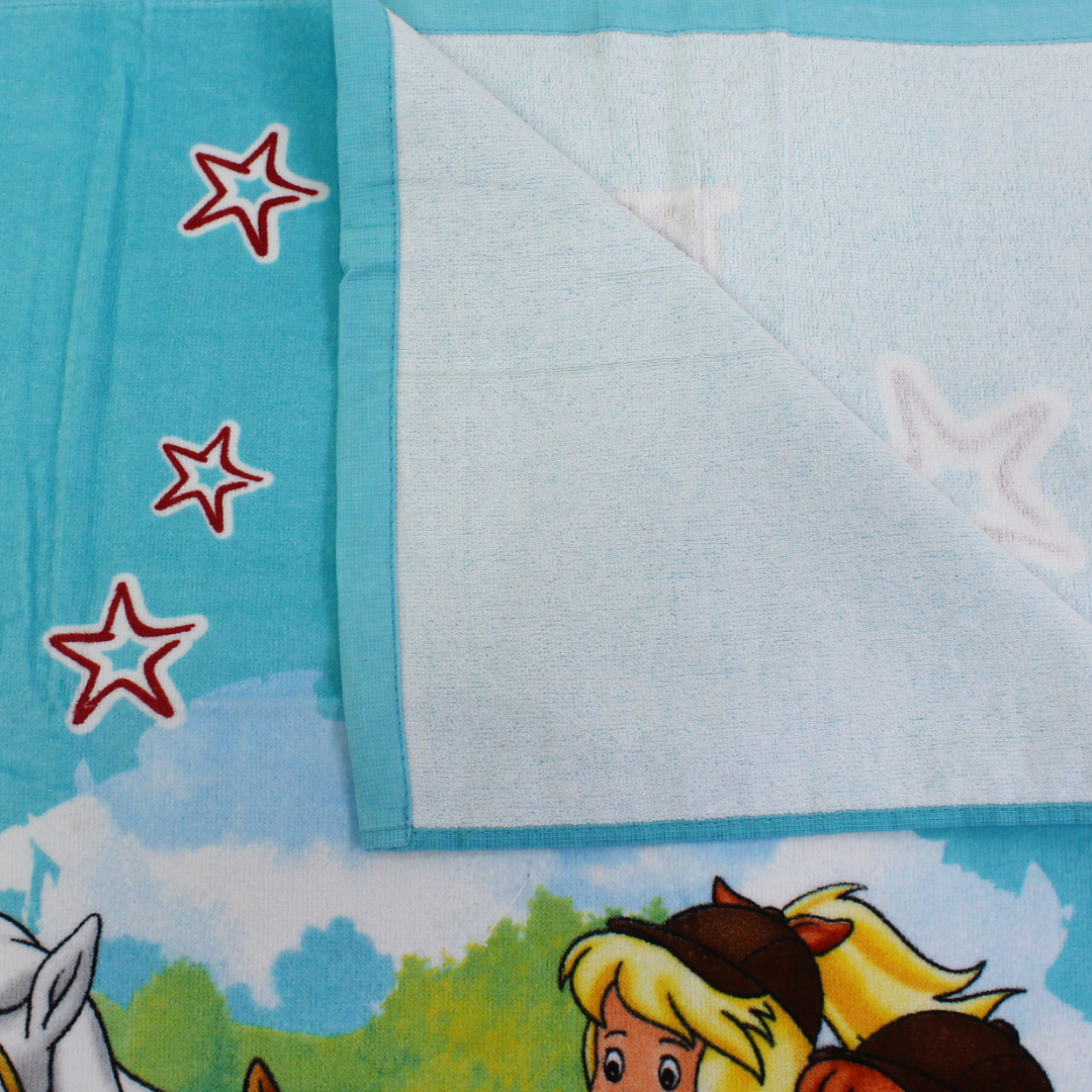 Unisex Beach Towel – Aqua with "Bibi & Tina" Print
