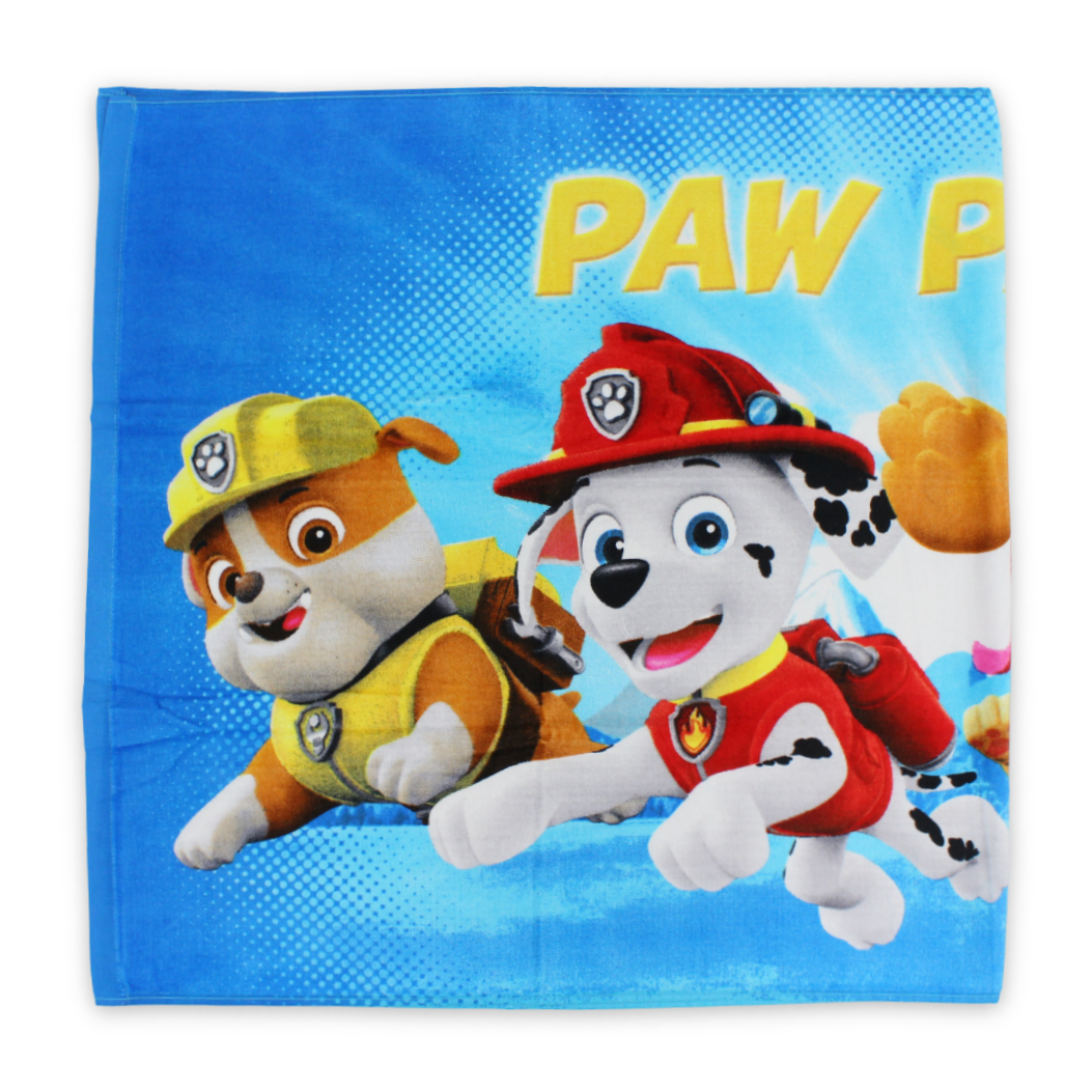 Boys Beach Towel – Blue with Paw Patrol Print