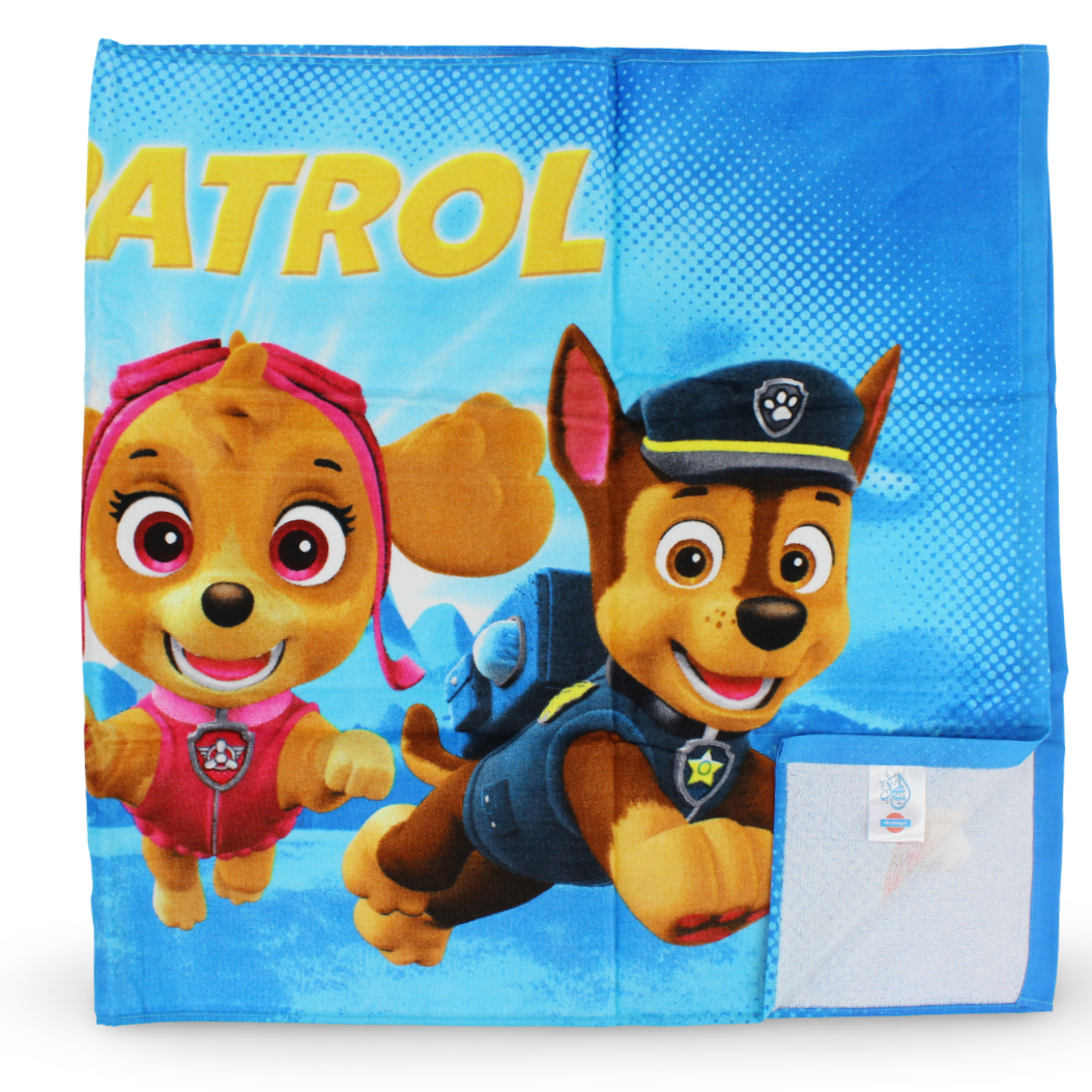 Boys Beach Towel – Blue with Paw Patrol Print