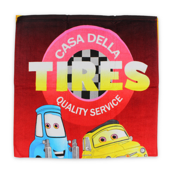 Boys Beach Towel – Red with Cars Print