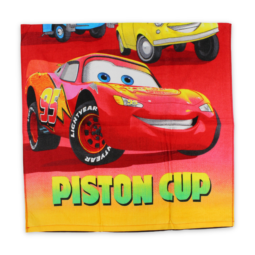 Boys Beach Towel – Red with Cars Print