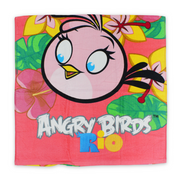Girls Beach Towel – Pink with Angry Birds Print