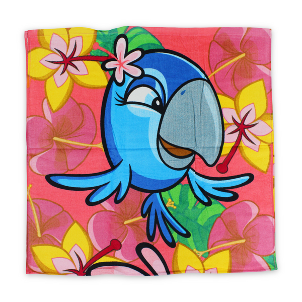 Girls Beach Towel – Pink with Angry Birds Print