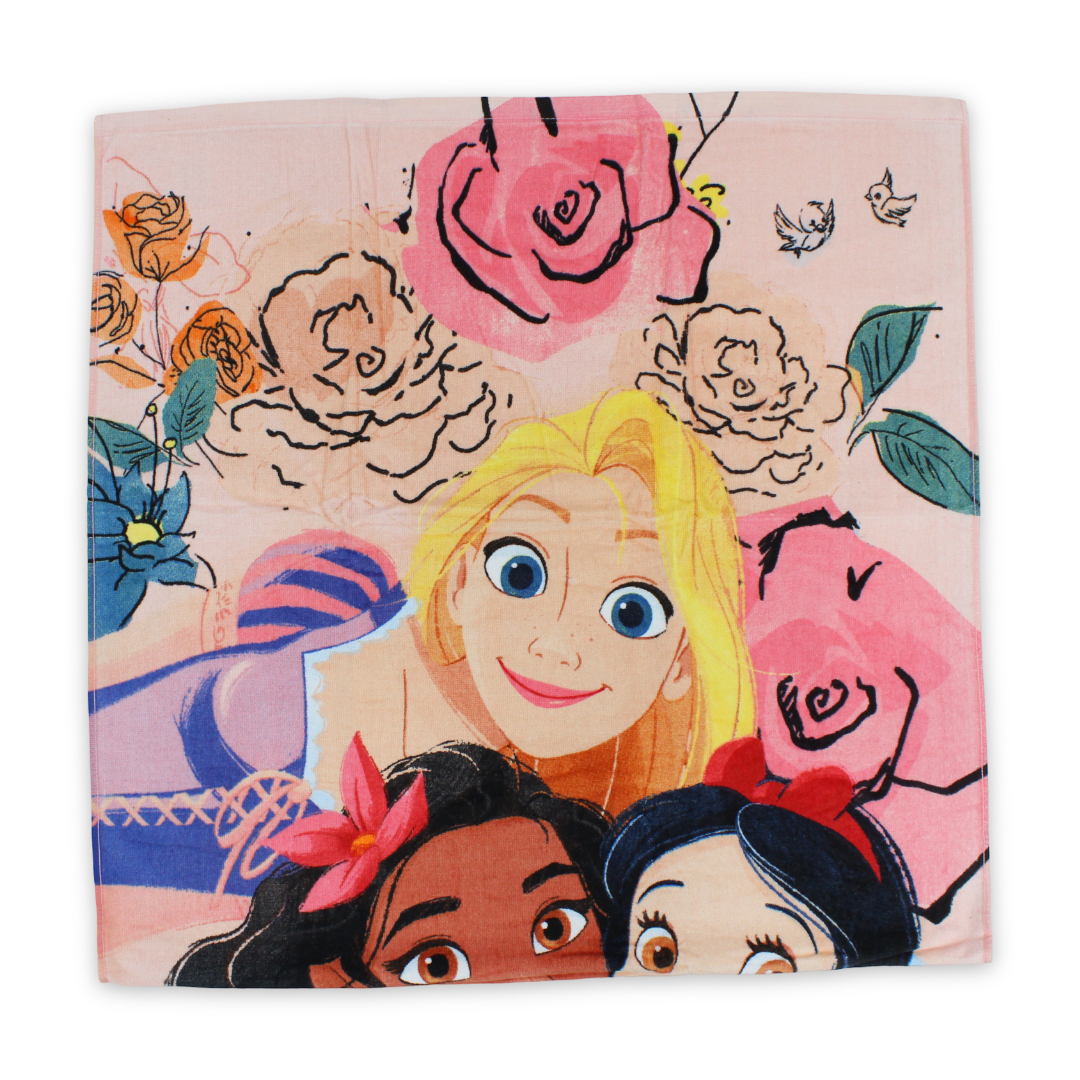 Girls Beach Towel – Salmon with Princess Print