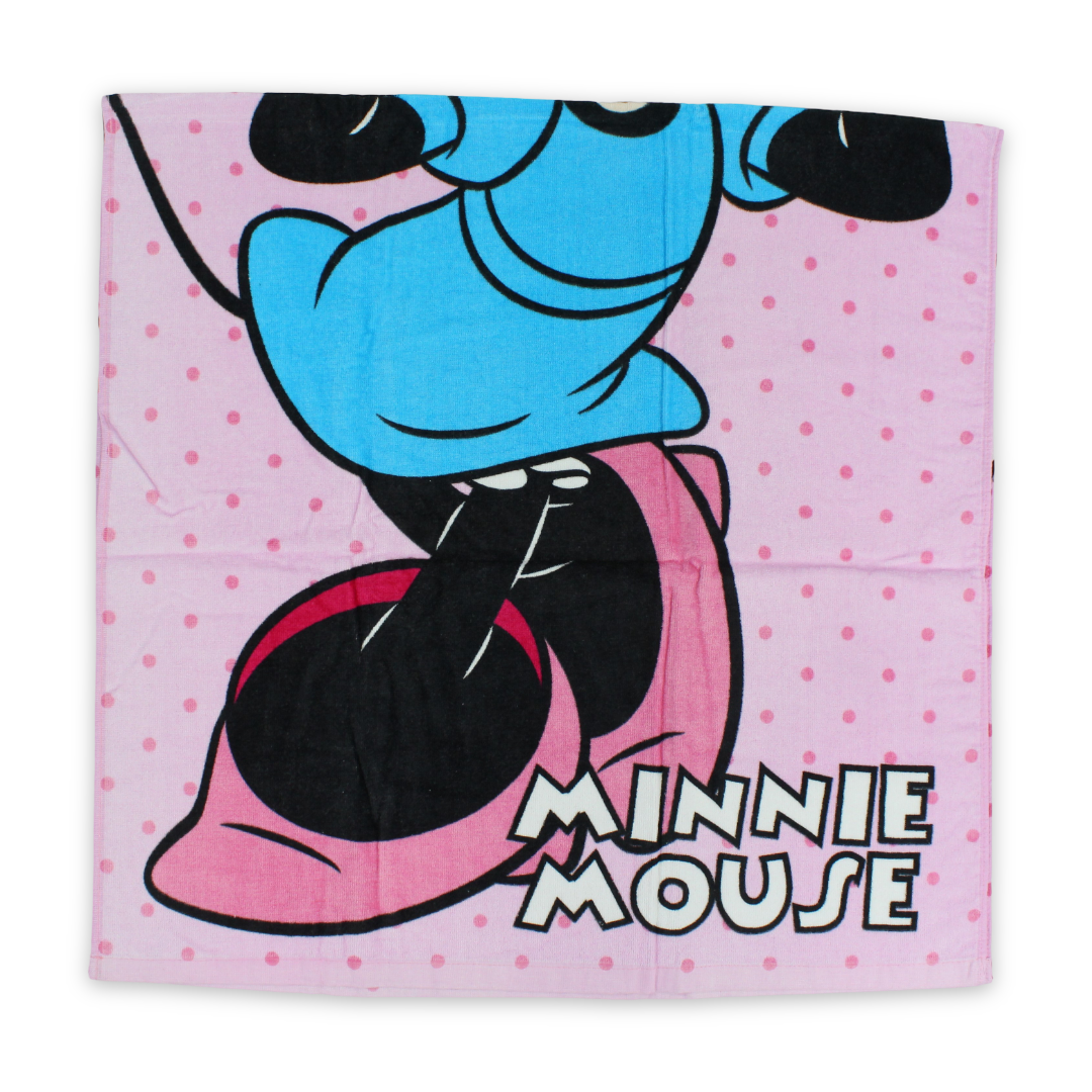 Girls Beach Towel – Pink with Minnie Mouse Print
