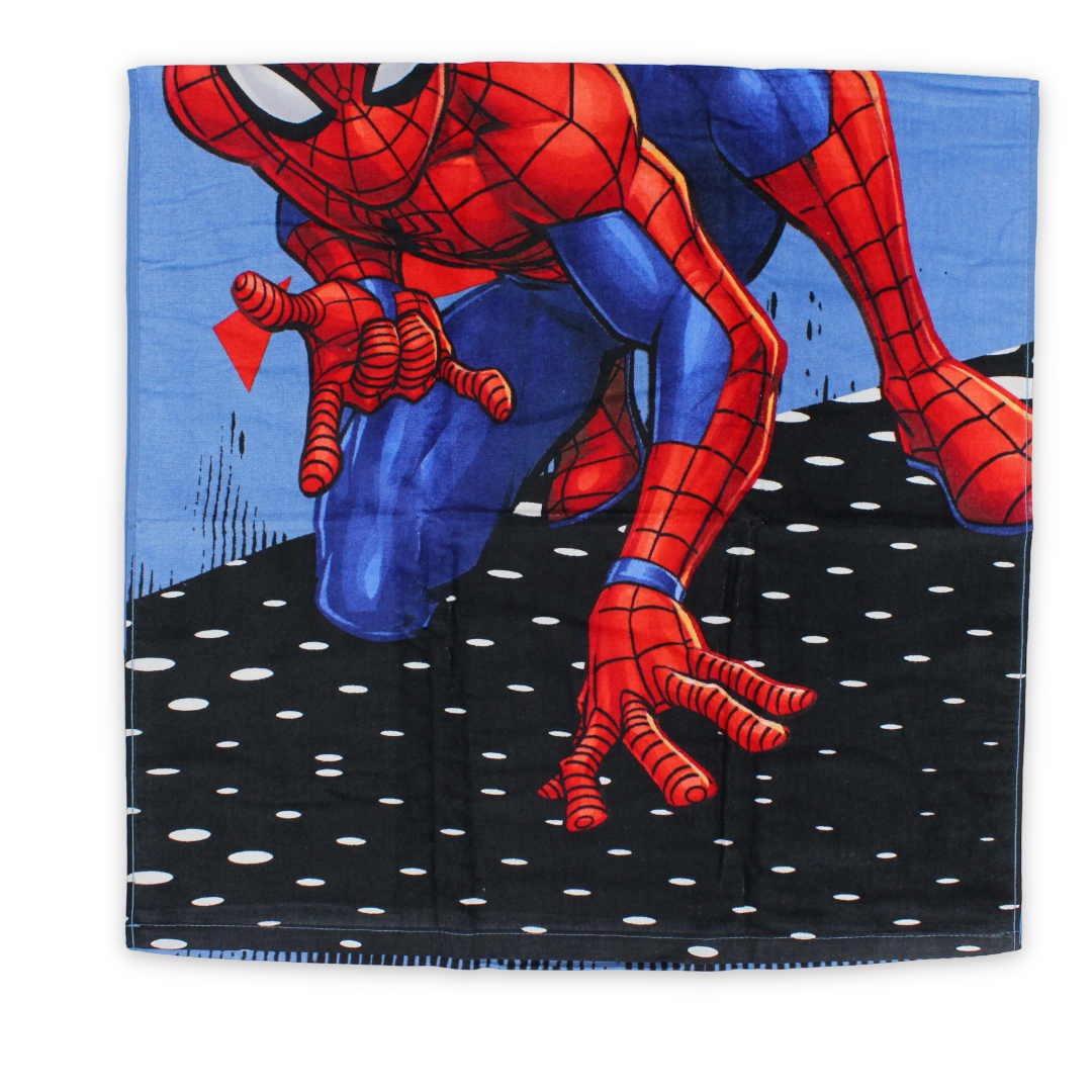 Boys Beach Towel – Blue with Spider-Man Print