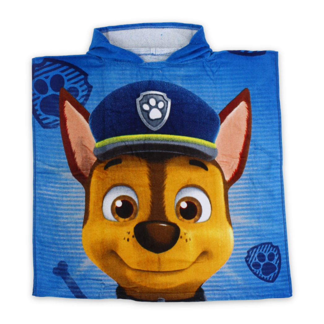 Boys Poncho – Blue with Paw Patrol Print