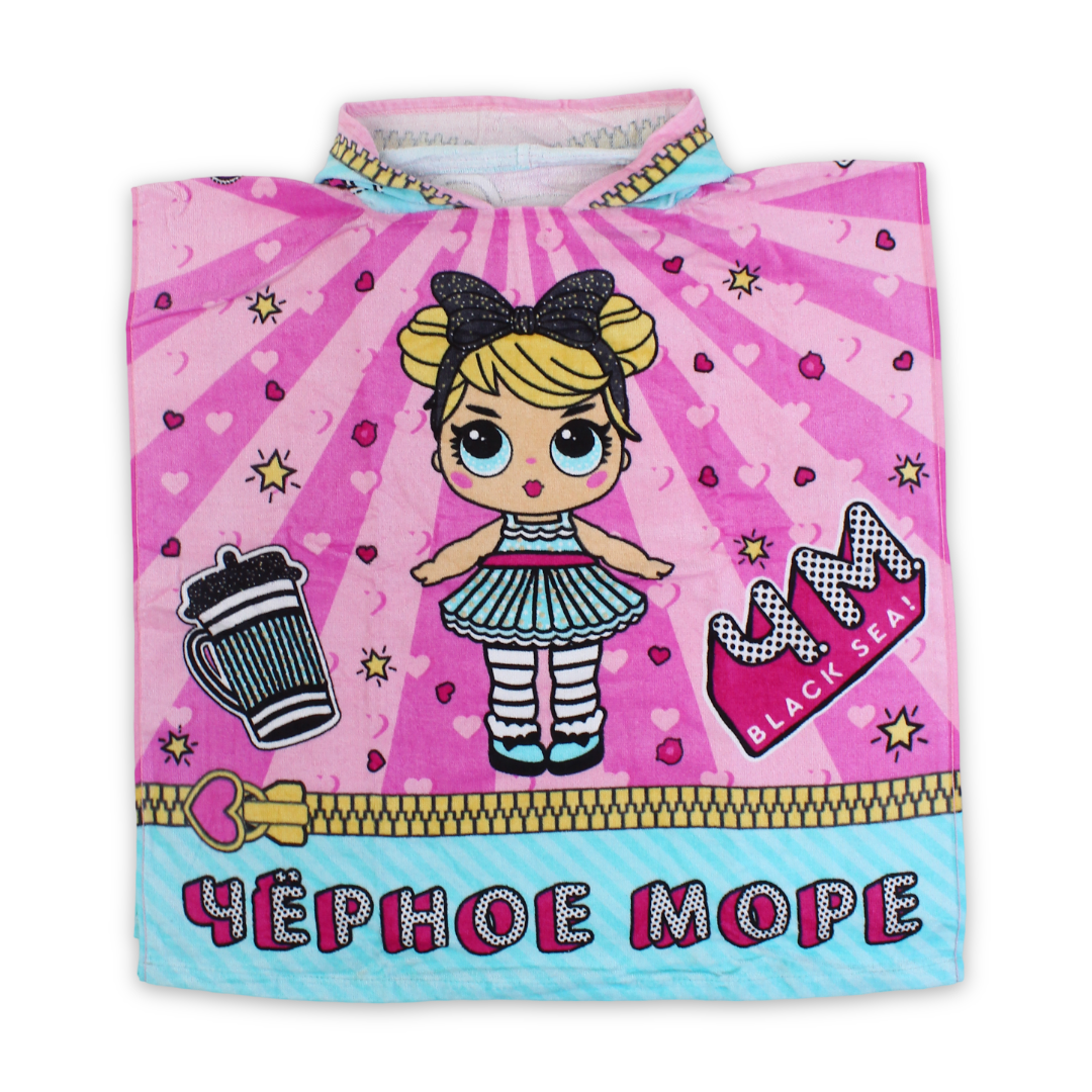 Girls Poncho – Pink with L.O.L. Surprise! Print