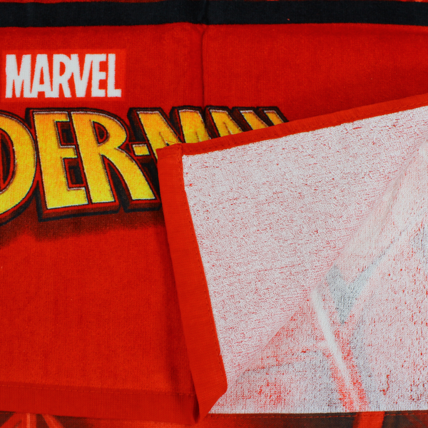 Boys Beach Towel – Red with Spider-Man Print