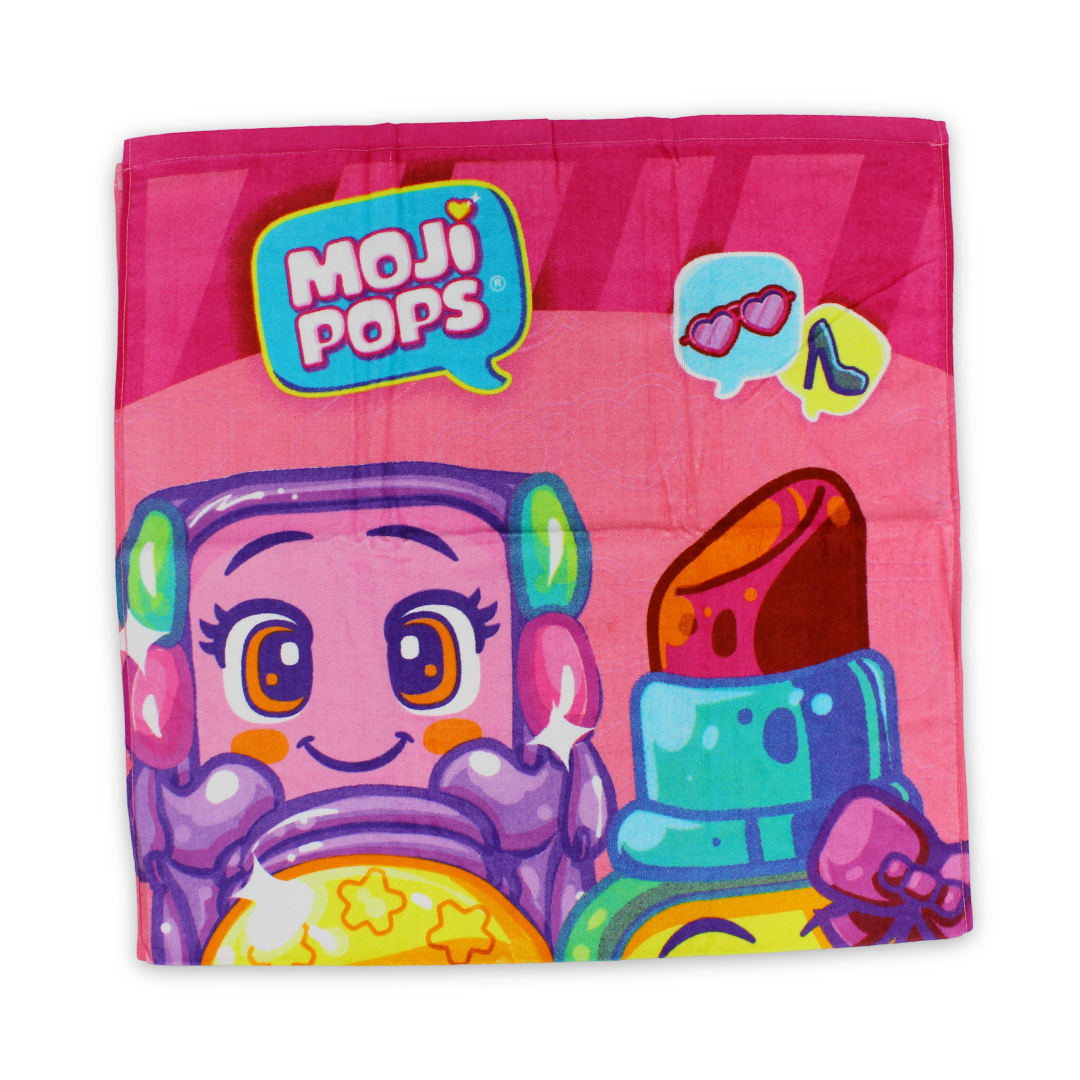Girls Beach Towel – Pink with Miss Pops Print - Clothing - Konooz