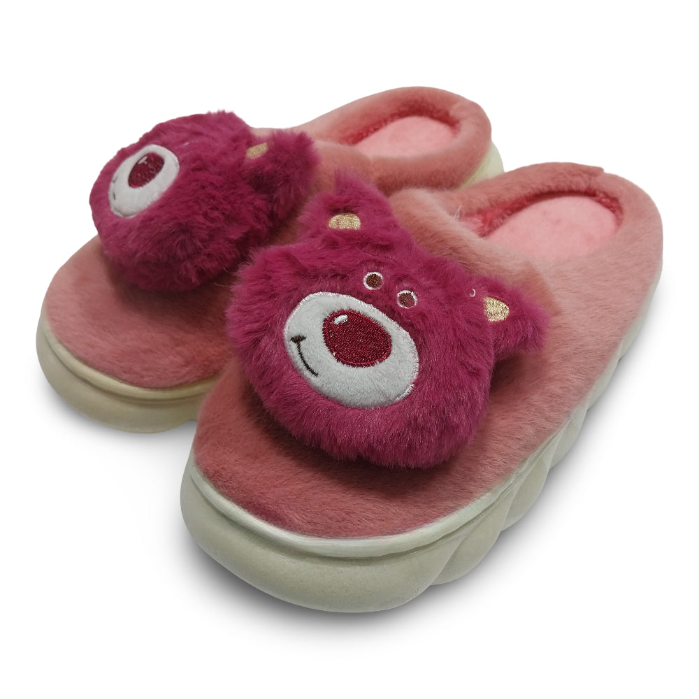 Women's Fur Slippers with Lotso Design