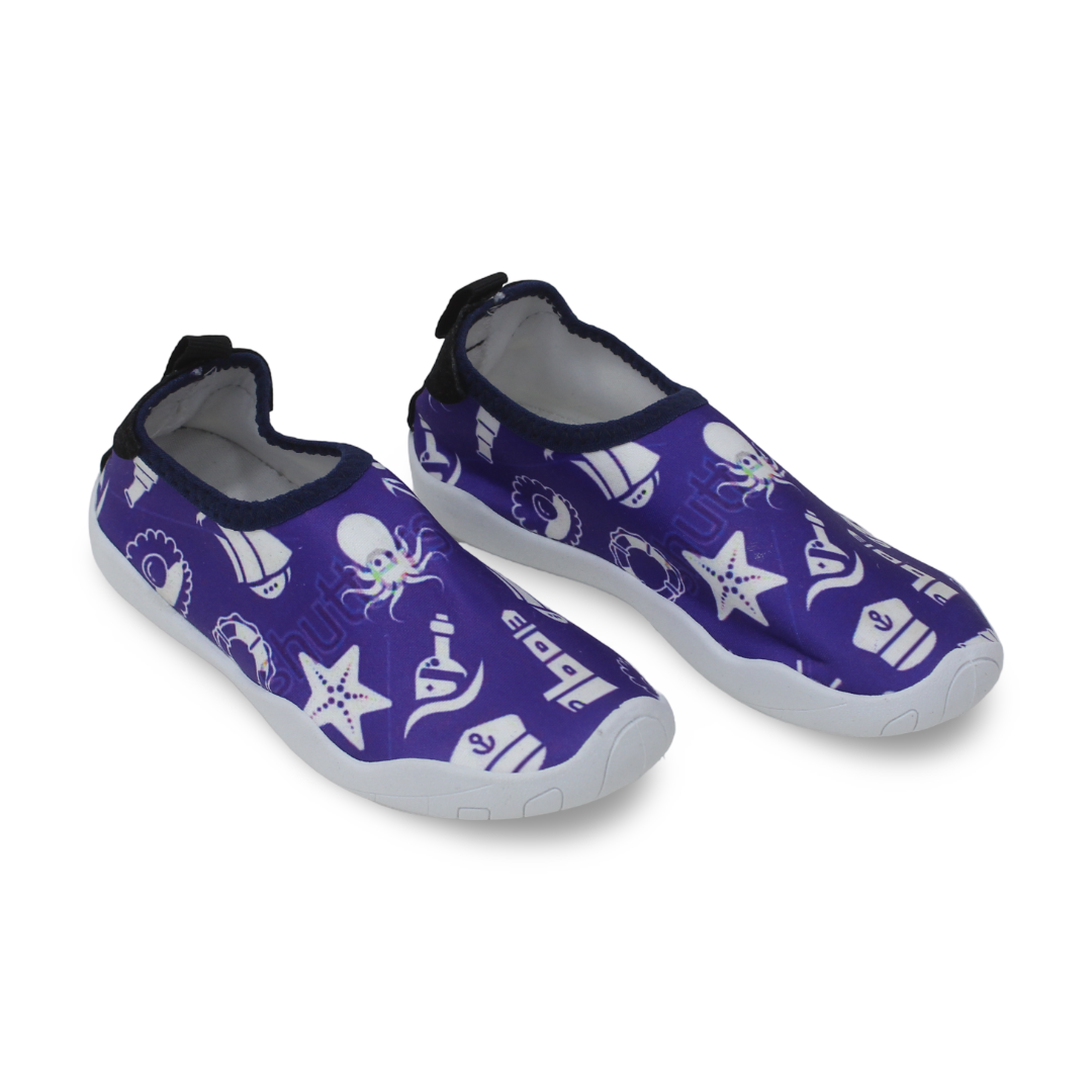 Unisex Kids Rubber Water Shoes – Royal Blue Nautical Marine Print - Clothing - Konooz