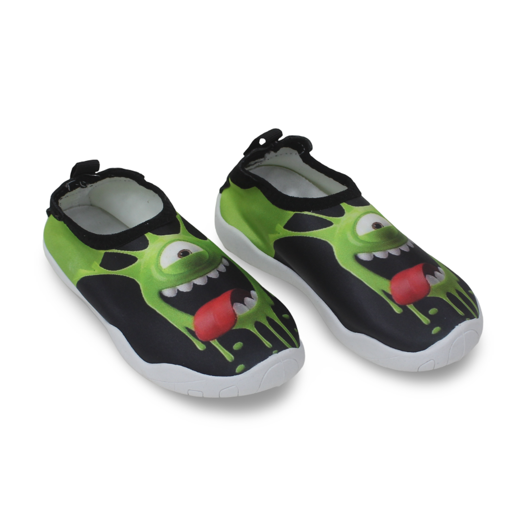 Boys Rubber Water Shoes – Black Mike Wazowski Print - Clothing - Konooz
