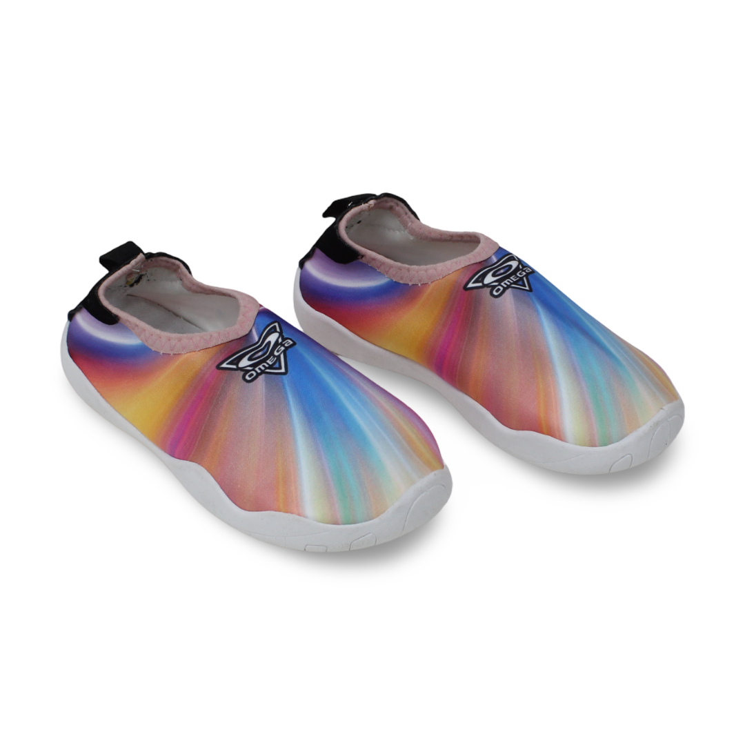 Girls Rubber Water Shoes – Abstract Rainbow Swirl Print - Clothing - Konooz