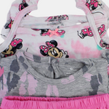BABY Girls Cotton 3-Piece Outfit Set – Grey with Minnie Mouse Design