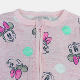 Baby Girls Cotton Romper – Pink with Minnie Mouse Print