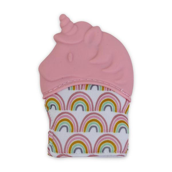 Silicone Baby Teether Gloves – Pink Unicorn