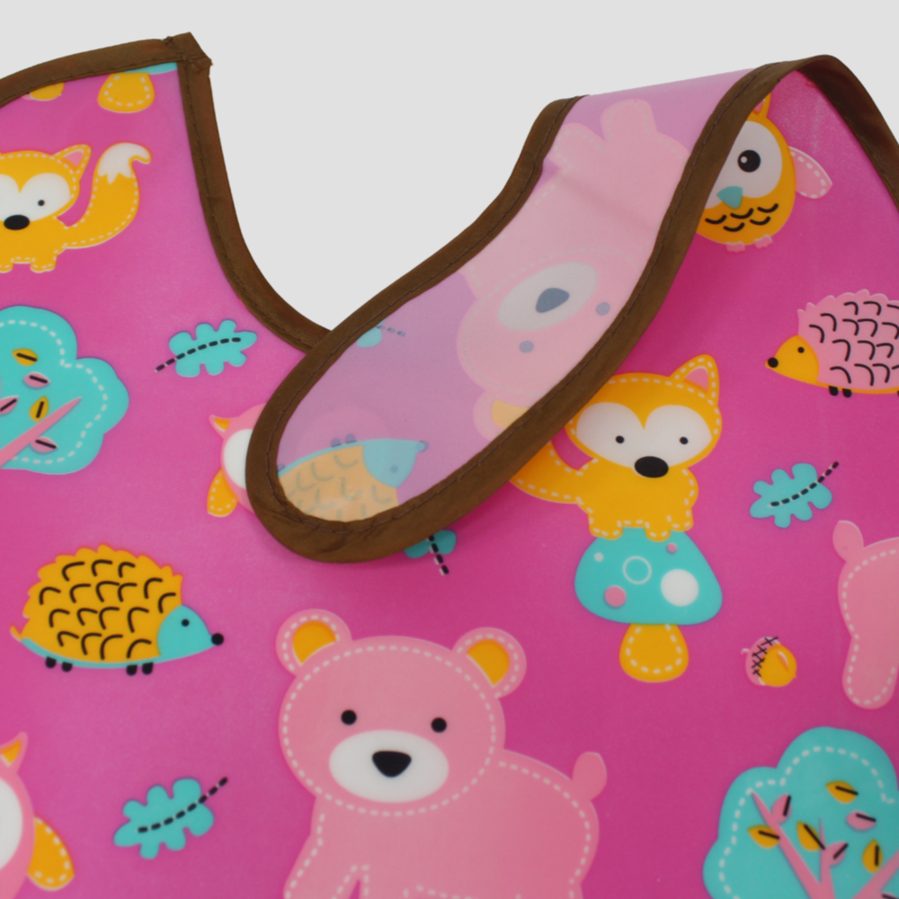 Cute Animals PVC Baby Bib – Easy to Clean & Stain-Resistant