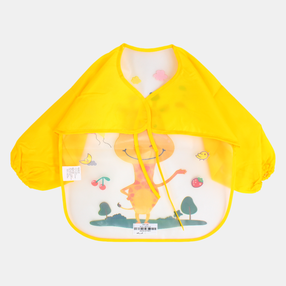Baby Long-Sleeved Bib – Yellow Giraffe with Design