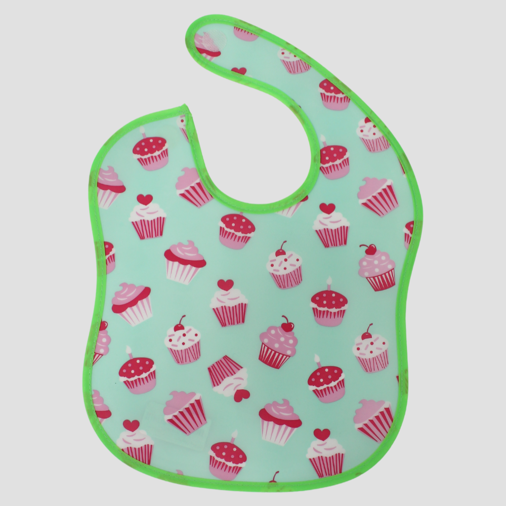 Cupcakes PVC Baby Bib – Soft, Lightweight & Mess-Free
