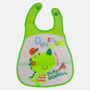 Baby Bib – Neon Green with Dinosaur Design