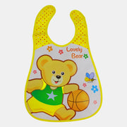 Baby Bib – Yellow with Basketball Bear Design