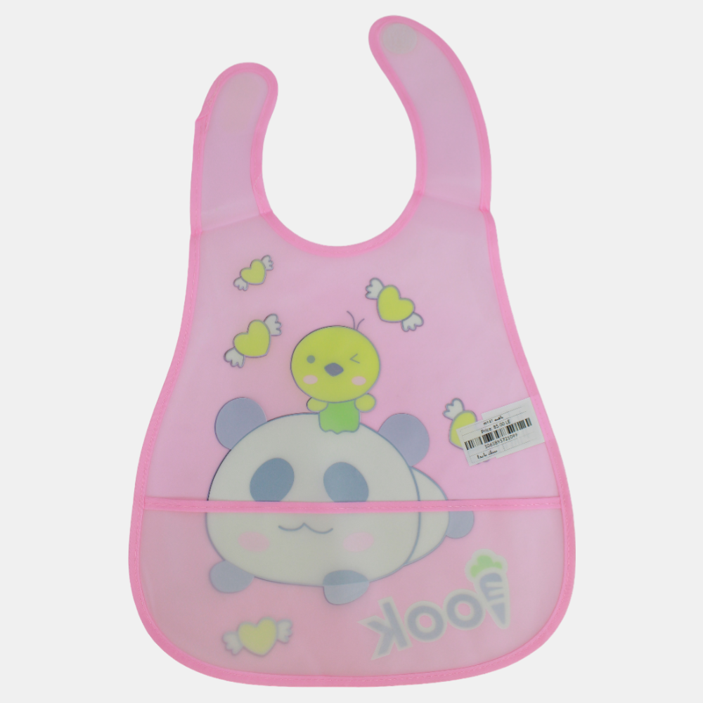 Baby Bib – Pink with Panda Design
