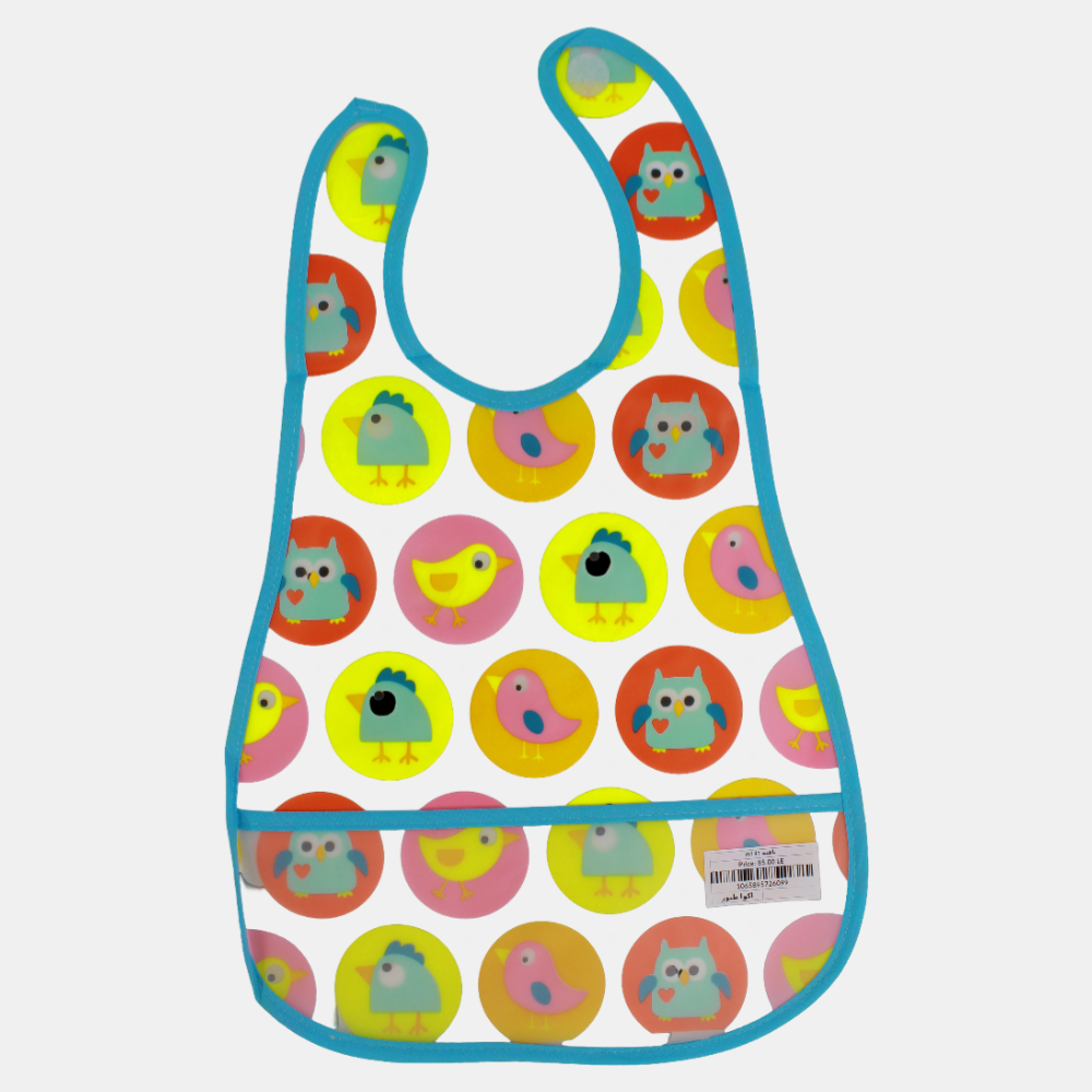 Baby Bib – White with Cute Birds Design