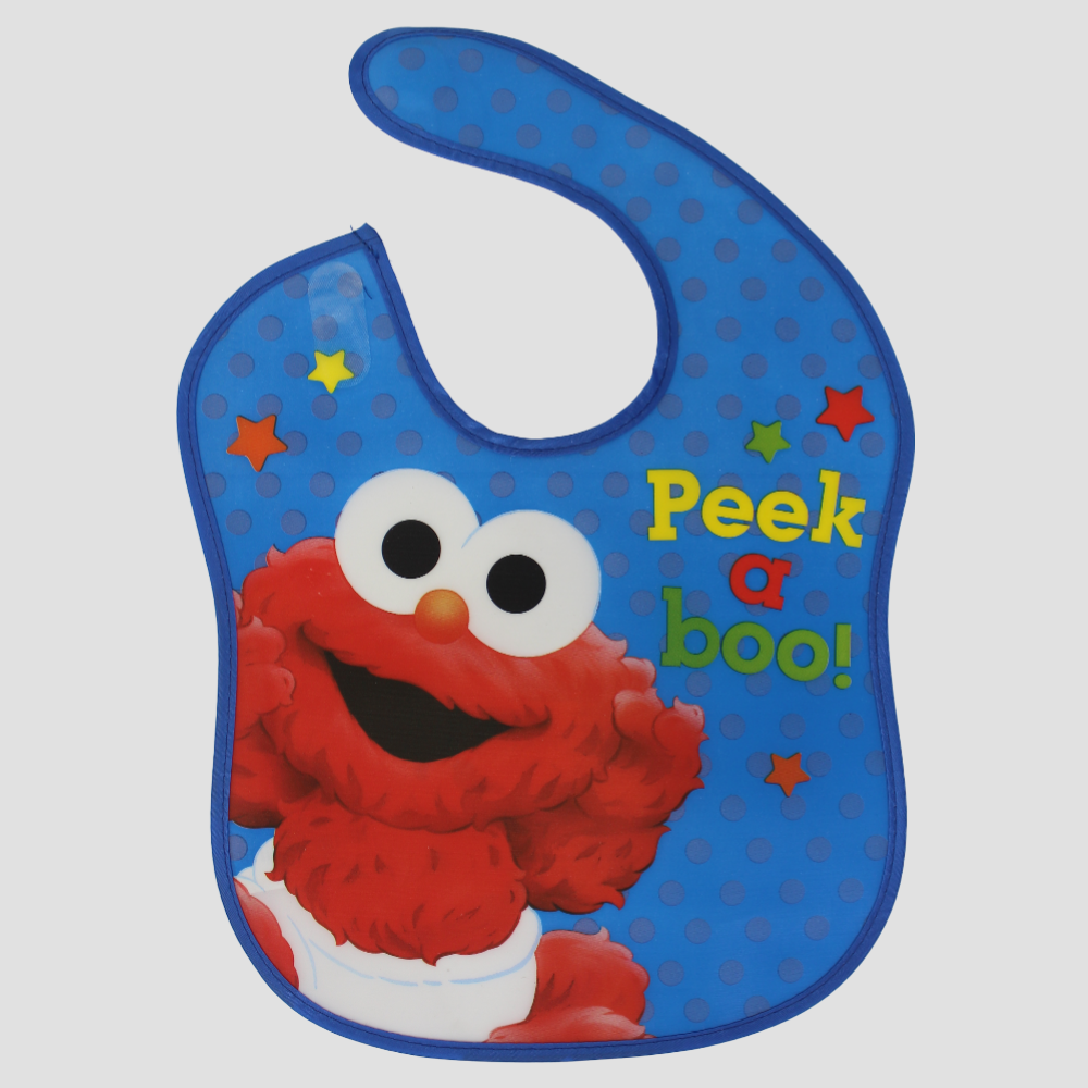 Peek-A-Boo Elmo Waterproof Tarpaulin Bib – Comfortable & Mess-Free