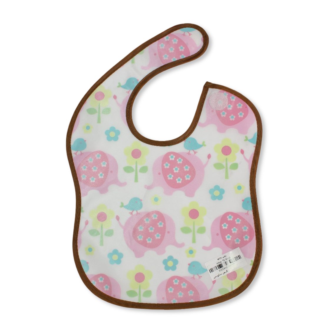 Cotton Bib White with Elephant Print – Pack of 2