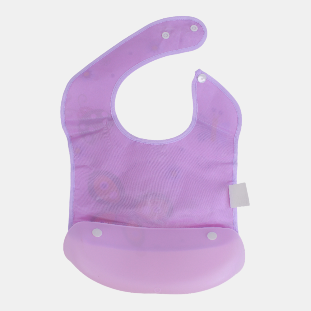 Baby Bib – Purple with Butterfly Design