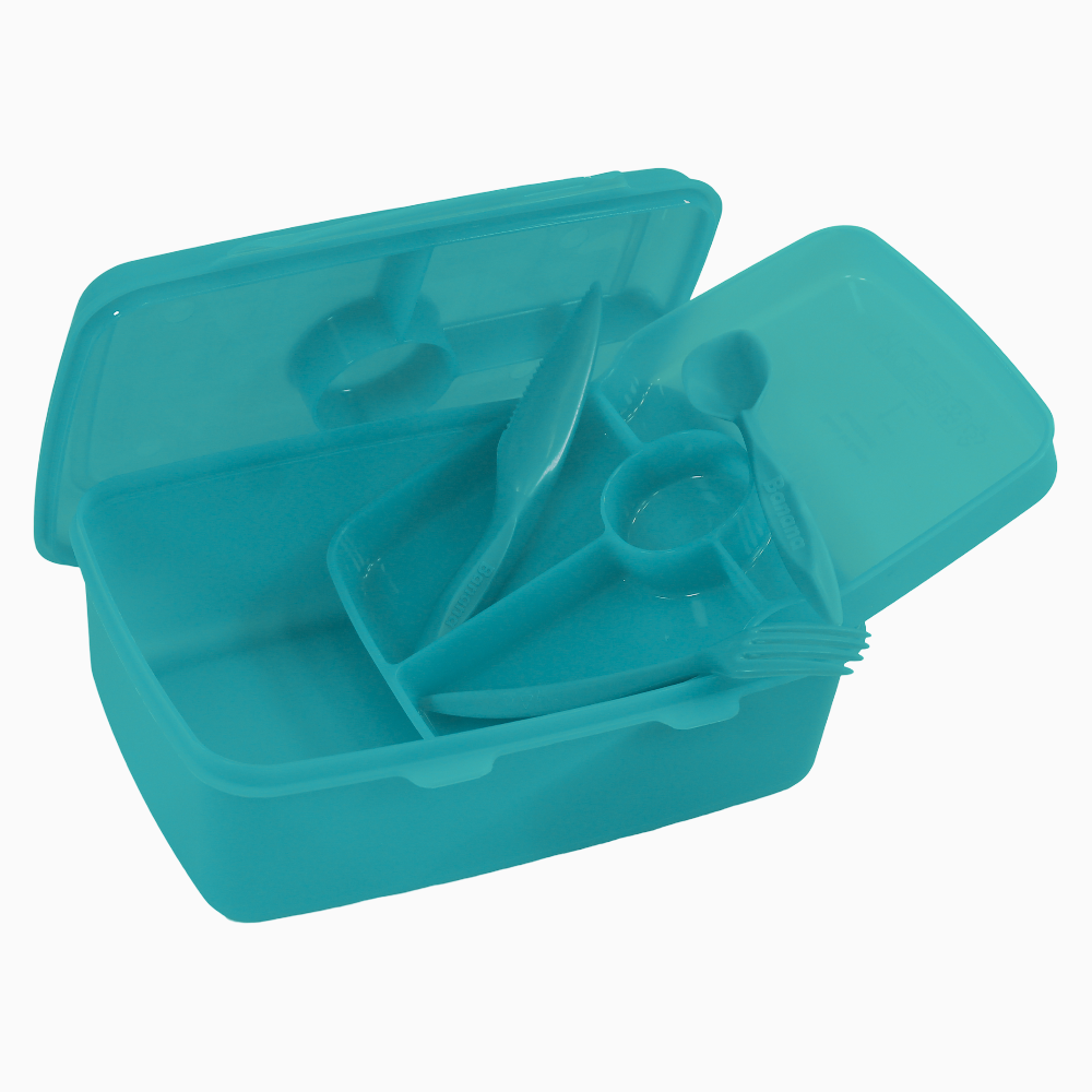 Turquoise Transparent Plastic Lunch Box – 2L