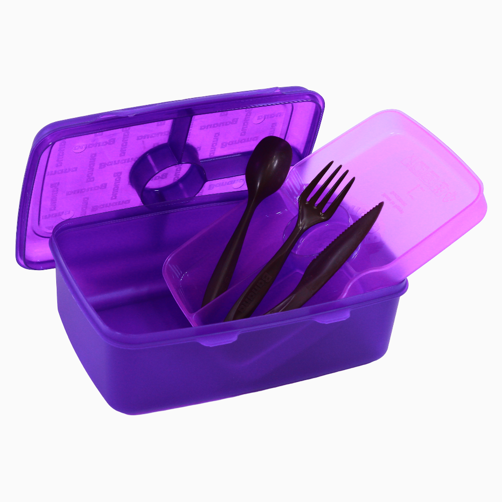 Purple Transparent Plastic Lunch Box – 2L