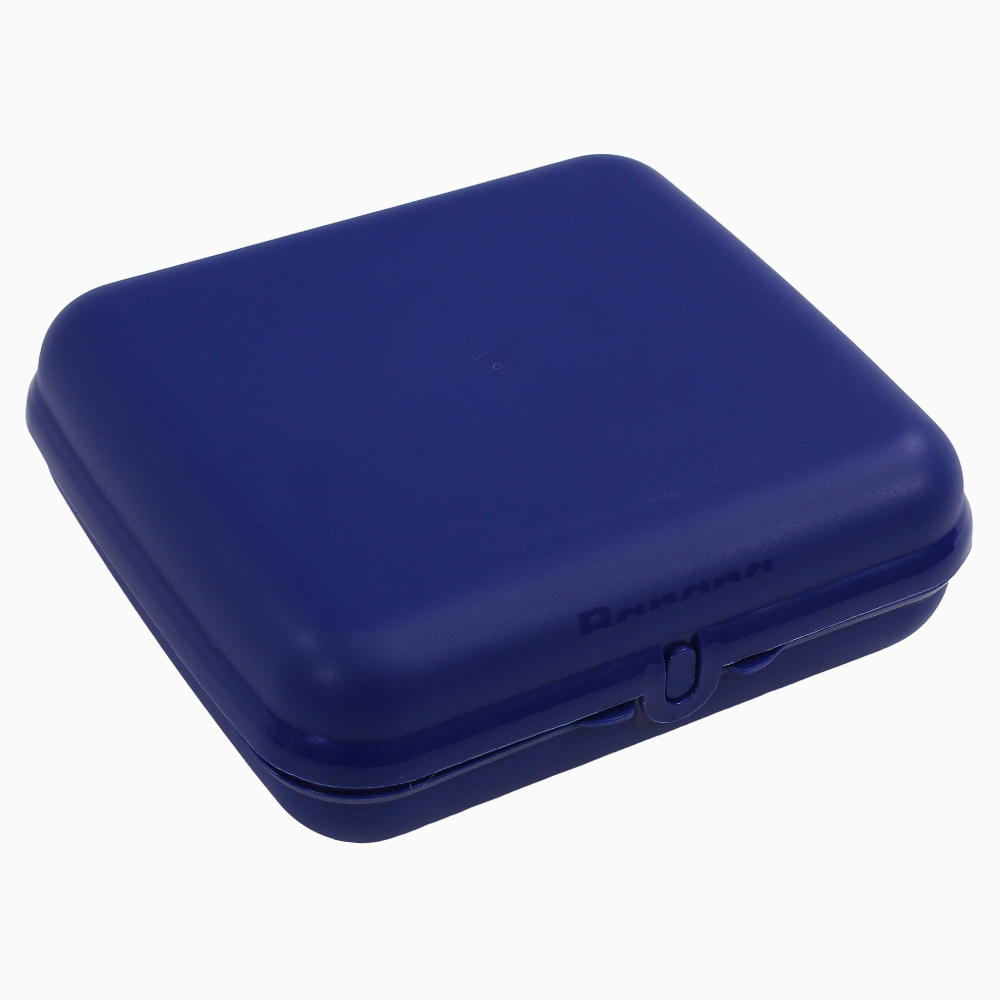 Navy Plastic Lunch Box Set – (5-in-1 Easy Lock)