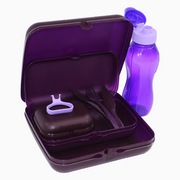 Purple Plastic Lunch Box Set – (5-in-1 Easy Lock)